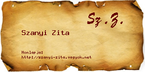 Szanyi Zita névjegykártya